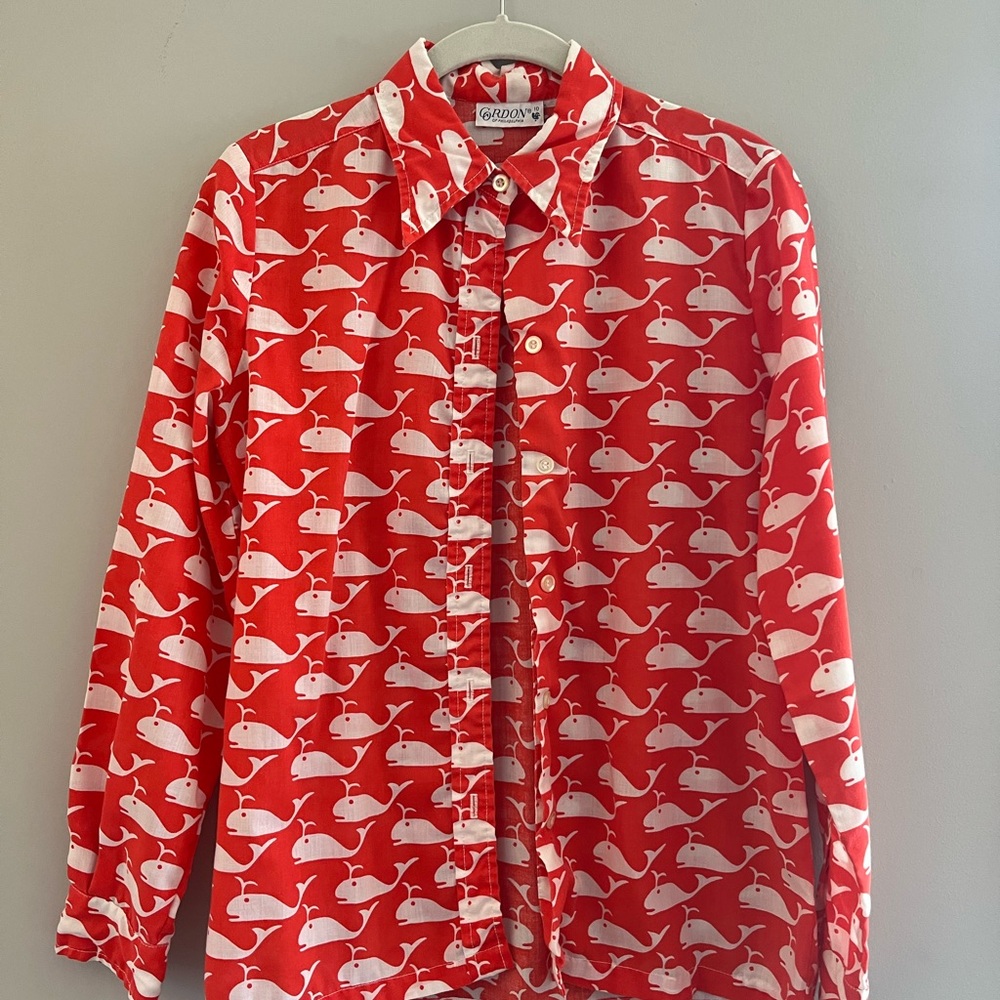 Vintage whale blouse